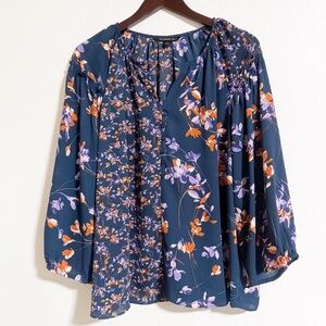 Zac & Rachel Mixed Floral Balloon Sleeve Blouse